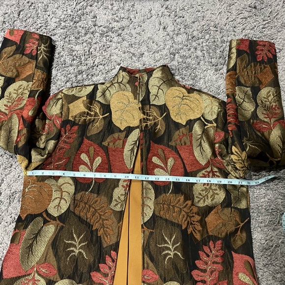 Vintage Painted Pony Leaf Print Blazer, Size Medium - Picture 3 of 6